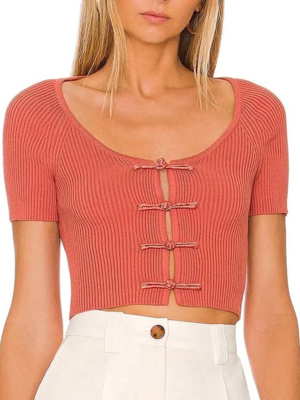 LPA Briony Mini Cardigan Sweater Rose Mauve - Size XS